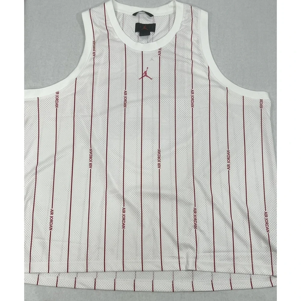 Air Jordan Basketball Game Tank Top Jersey Nike White Red Men 3XL DM1380-100 New